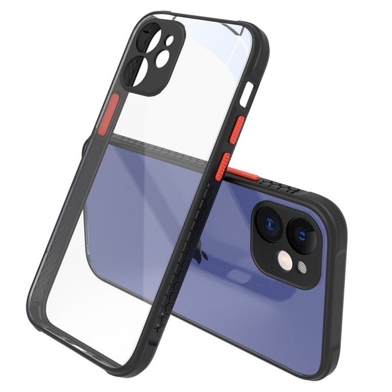 Hülle Für iPhone 12 Mini Schwarz Hybrid-Silikonfelgen-Design