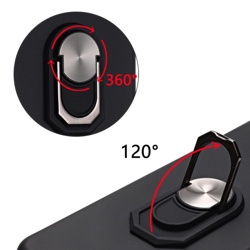 Hülle Für iPhone 12 Mini Schwarz Rotierender Silikonmetallring