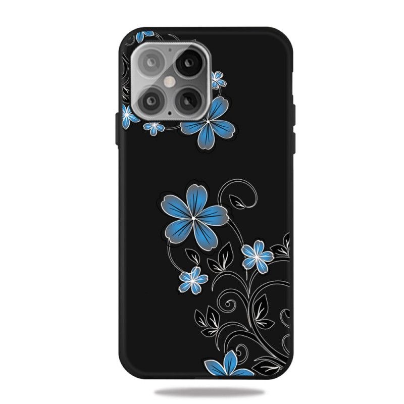 Hülle iPhone 12 Mini Blaue Blüten
