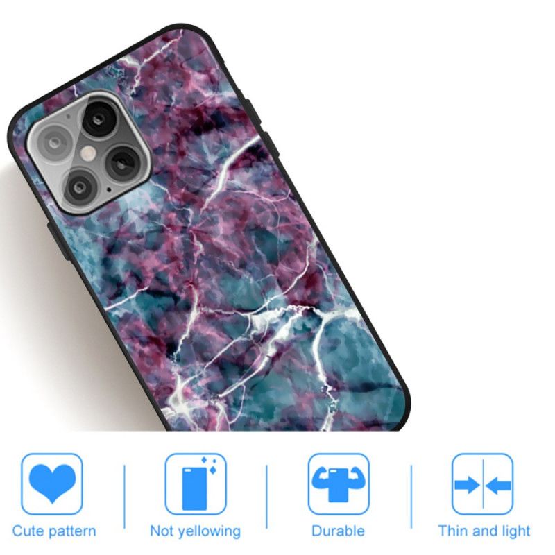 Hülle iPhone 12 Mini Handyhülle Türkisfarbener Marmor