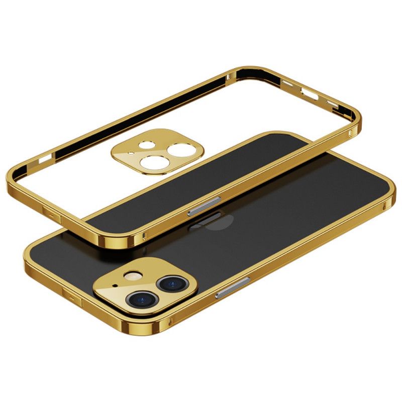 Hülle iPhone 12 Mini Lila Transparente Kanten Aus Aluminiumlegierung