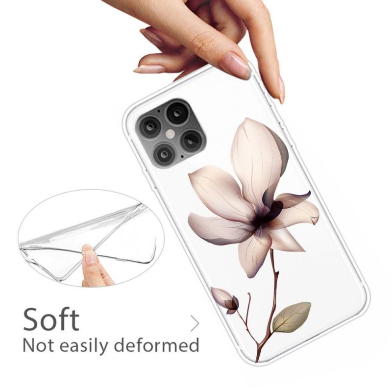 Hülle iPhone 12 Mini Magenta Premium Blumen