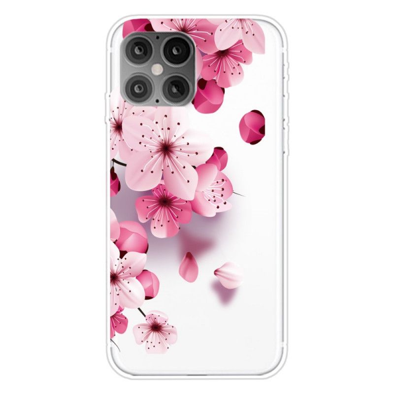 Hülle iPhone 12 Mini Magenta Premium Blumen