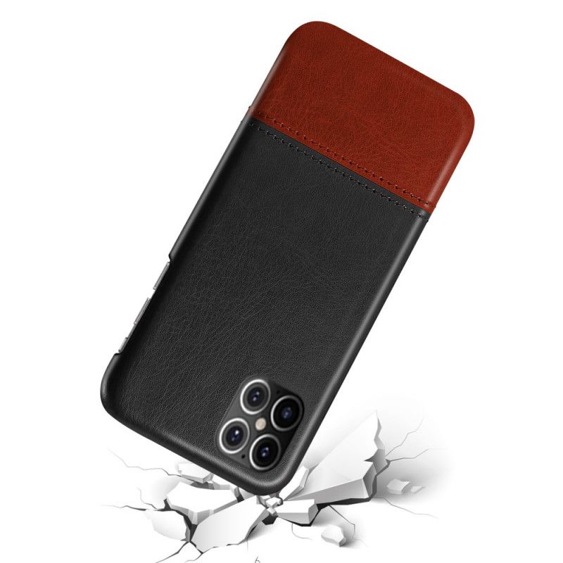 Hülle iPhone 12 Mini Rot Handyhülle Zweifarbiger Ledereffekt Ksq