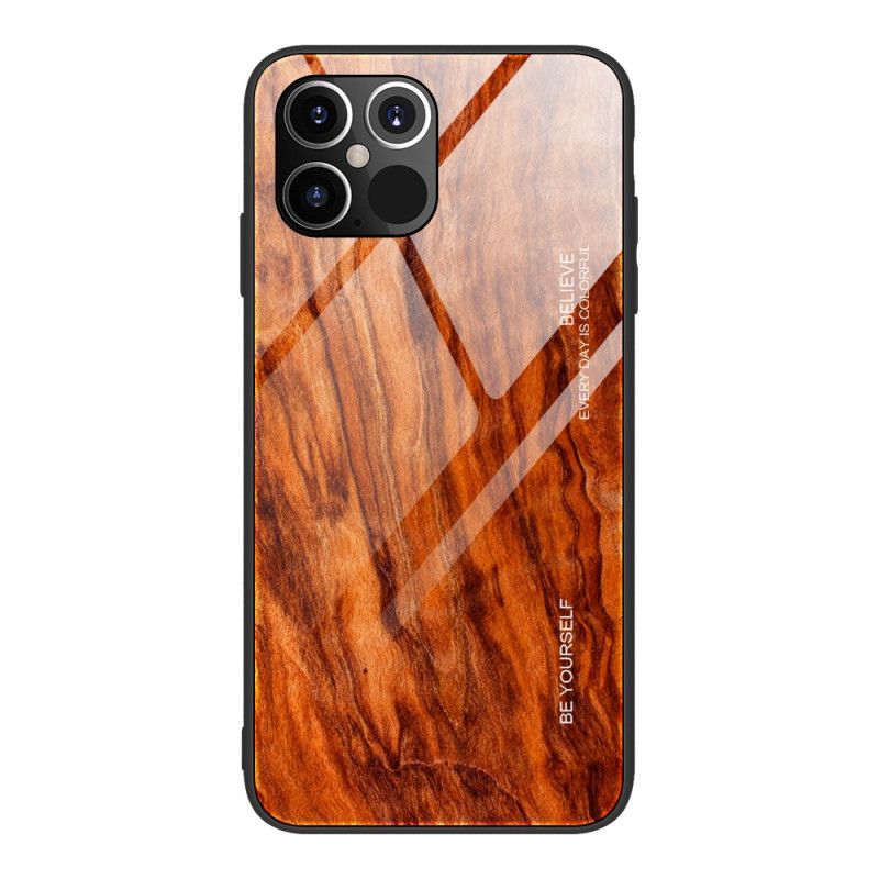 Hülle iPhone 12 Mini Schwarz Designglas Aus Gehärtetem Holz