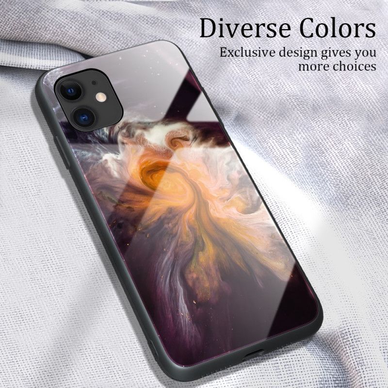 Hülle iPhone 12 Mini Schwarz Gehärtete Glasfarben