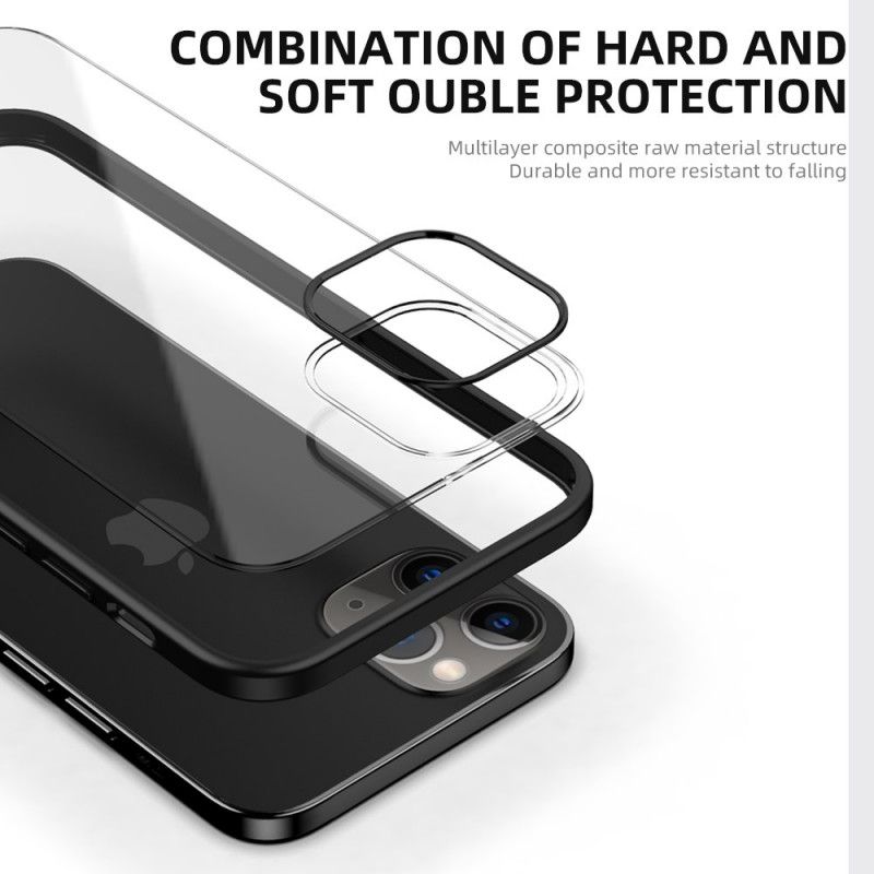 Hülle iPhone 12 Mini Schwarz Transparentes Hybrid-Ipaky