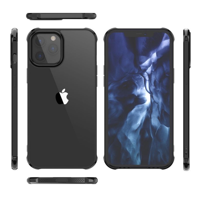 Hülle iPhone 12 Mini Schwarz Transparentes Leeu-Design