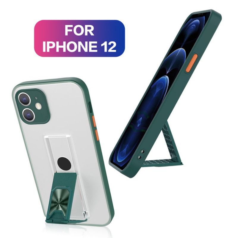 Hülle iPhone 12 Mini Schwarz Vertikale Und Horizontale Abnehmbare Stütze