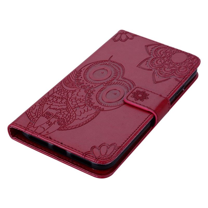 Lederhüllen Für iPhone 12 Mini Grau Eulenmandala Und Tanga