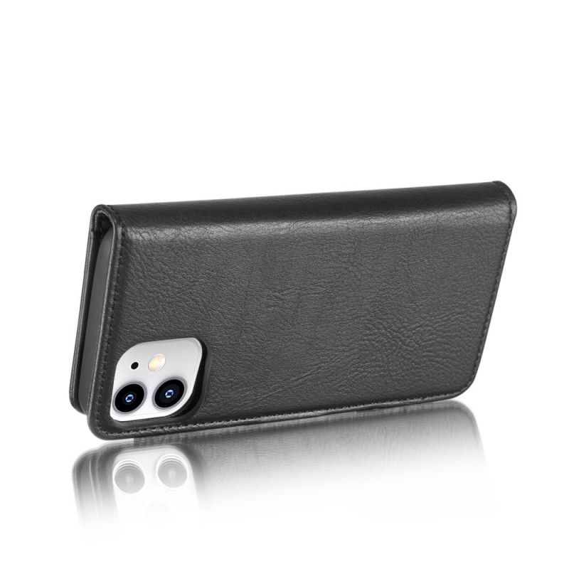 Lederhüllen Für iPhone 12 Mini Schwarz Dg. Ming Abnehmbaren Koffer