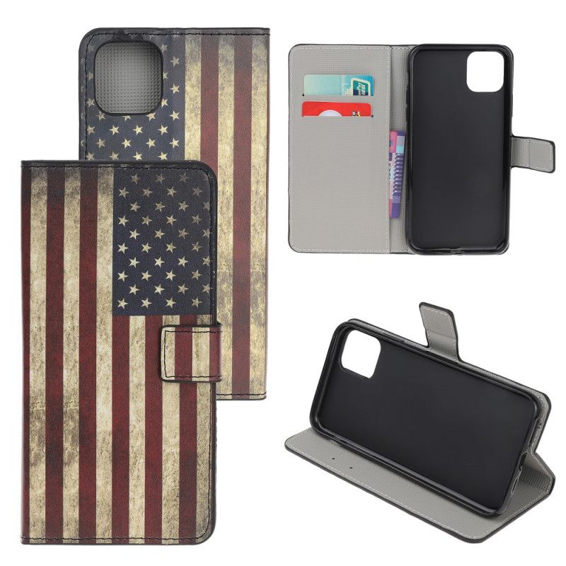 Lederhüllen Für iPhone 12 Mini Usa Flagge