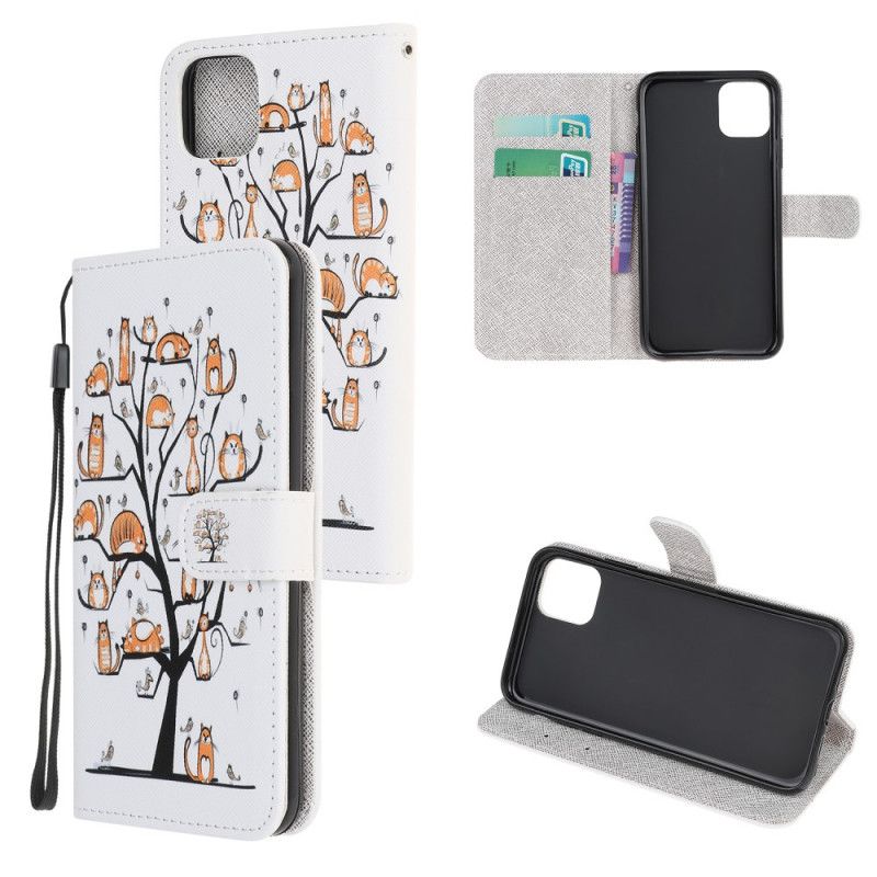 Lederhüllen iPhone 12 Mini Funky Katzen Mit Tanga