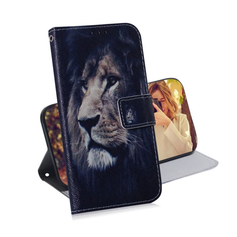 Lederhüllen iPhone 12 Mini Handyhülle Träumender Löwe