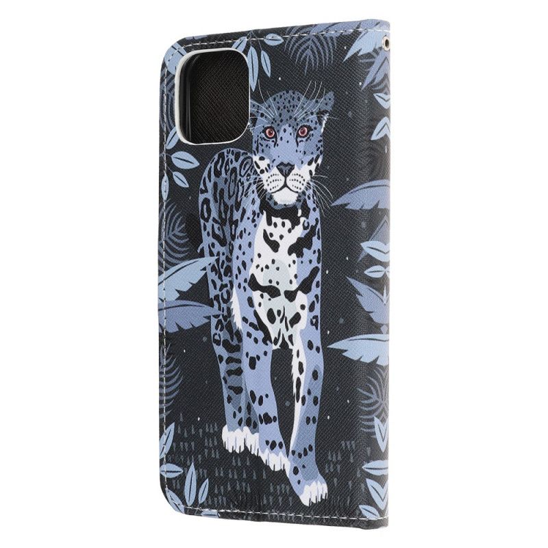 Lederhüllen iPhone 12 Mini Leopard Mit Tanga