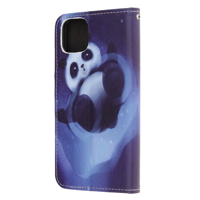 Lederhüllen iPhone 12 Mini Panda Space Mit Tanga