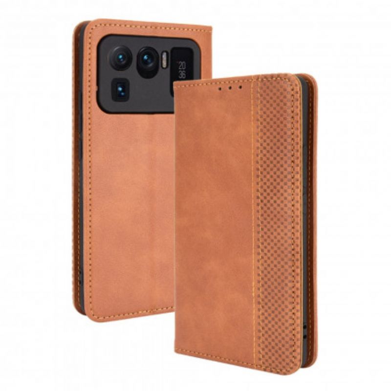 Flip Case Für Xiaomi Mi 11 Ultra Stilisierter Vintage-ledereffekt