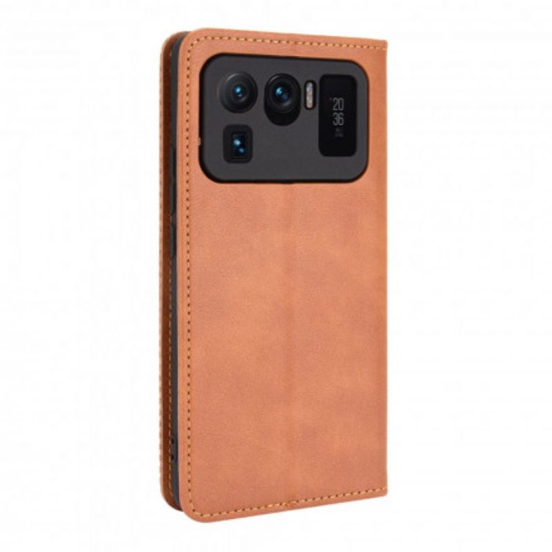 Flip Case Für Xiaomi Mi 11 Ultra Stilisierter Vintage-ledereffekt