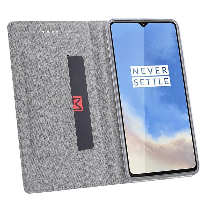 Flip Case OnePlus 7T Schwarz Texturiertes Vili Dmx