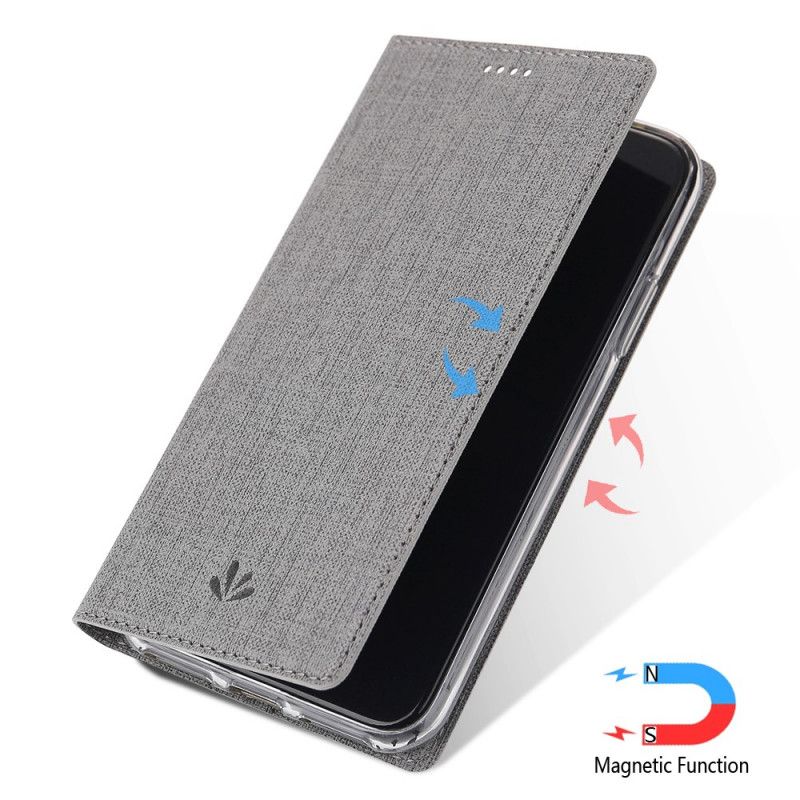 Flip Case OnePlus 7T Schwarz Texturiertes Vili Dmx