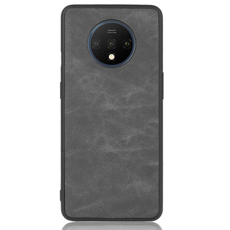 Hülle OnePlus 7T Grau Premium-Ledereffekt