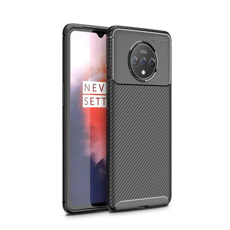 Hülle OnePlus 7T Schwarz Flexible Kohlefasertextur