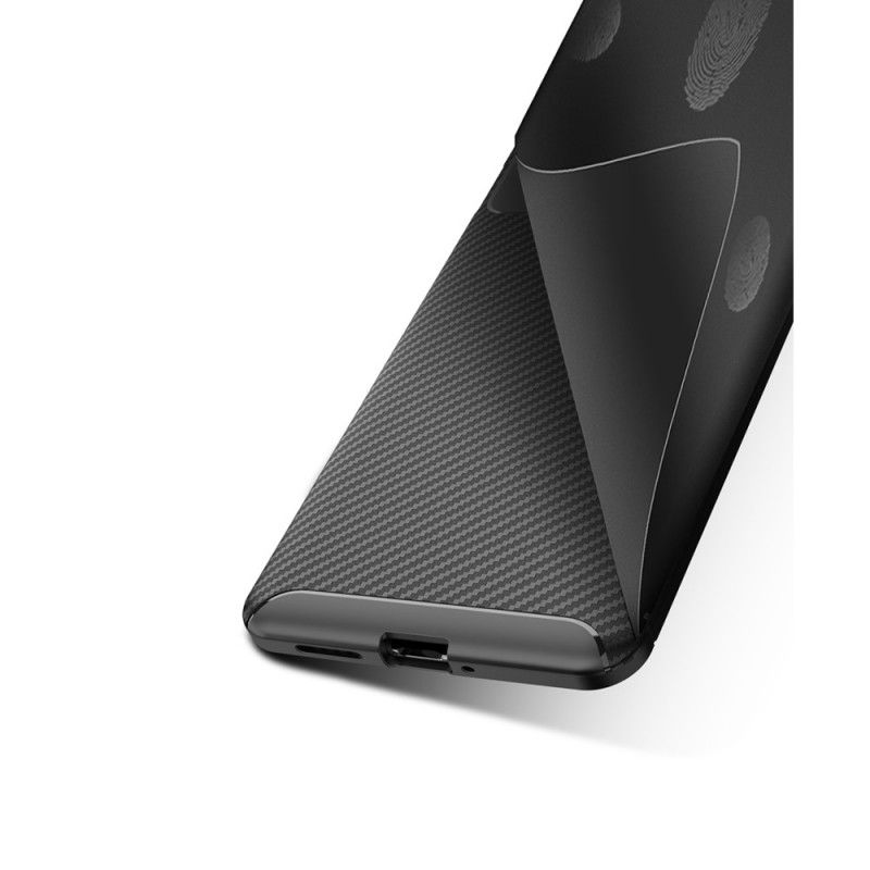 Hülle OnePlus 7T Schwarz Flexible Kohlefasertextur