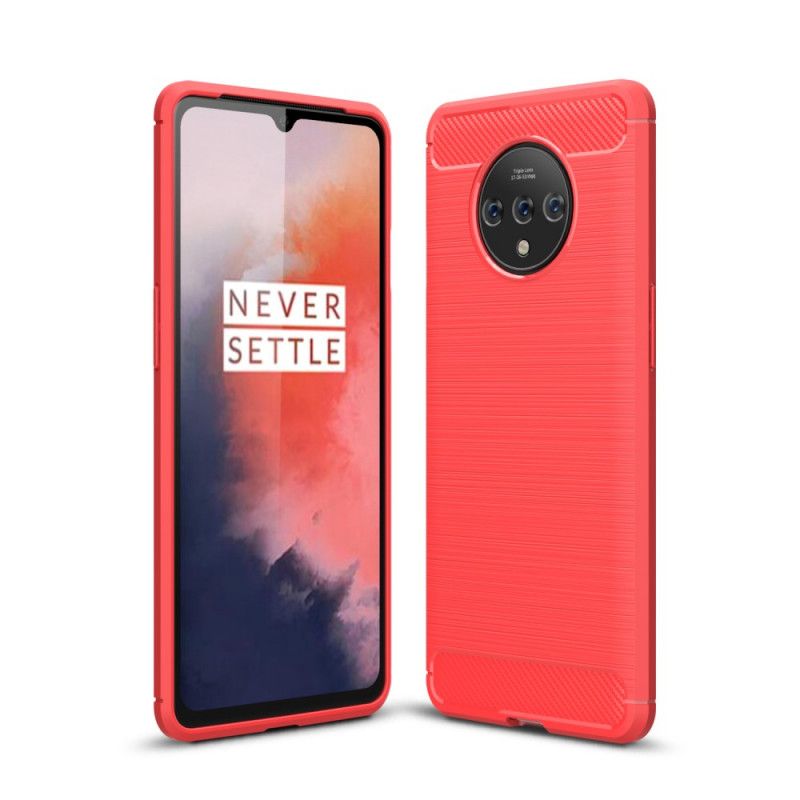 Hülle OnePlus 7T Schwarz Gebürstete Kohlefaser