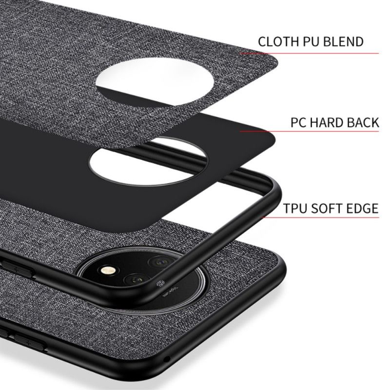 Hülle OnePlus 7T Schwarz Handyhülle Stoffstruktur