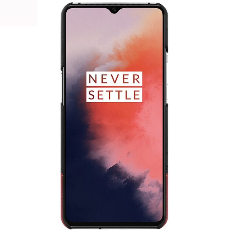 Hülle OnePlus 7T Schwarz Ledereffekt Der Imak Ruiyi-Serie