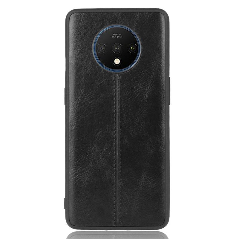 Hülle OnePlus 7T Schwarz Ledernähte