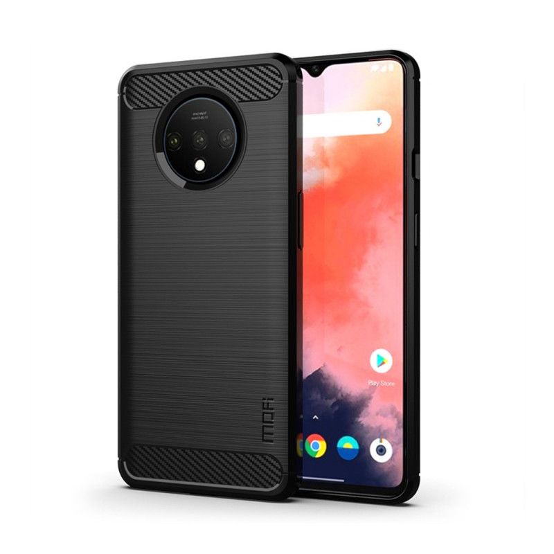 Hülle OnePlus 7T Schwarz Mofi Gebürstete Kohlefaser