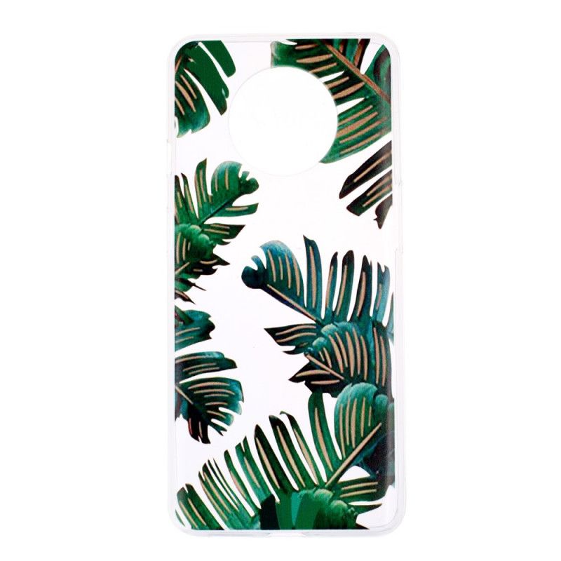 Hülle OnePlus 7T Transparente Grüne Blätter