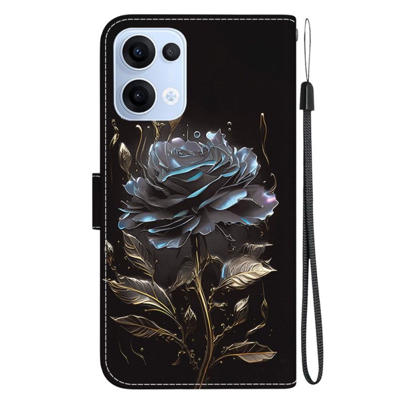 Lederhüllen Für Oppo Reno 13 5g Schwarze Rose