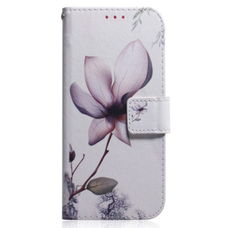 Flip Case Für Xiaomi 13 Mit Kordel Riemchen-rosenblume