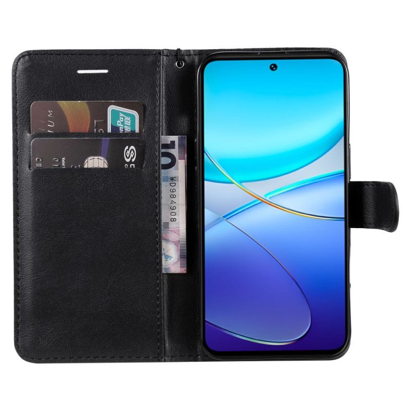 Lederhüllen Vivo V40 Se 5g Handyhülle Schlichtes Kunstleder
