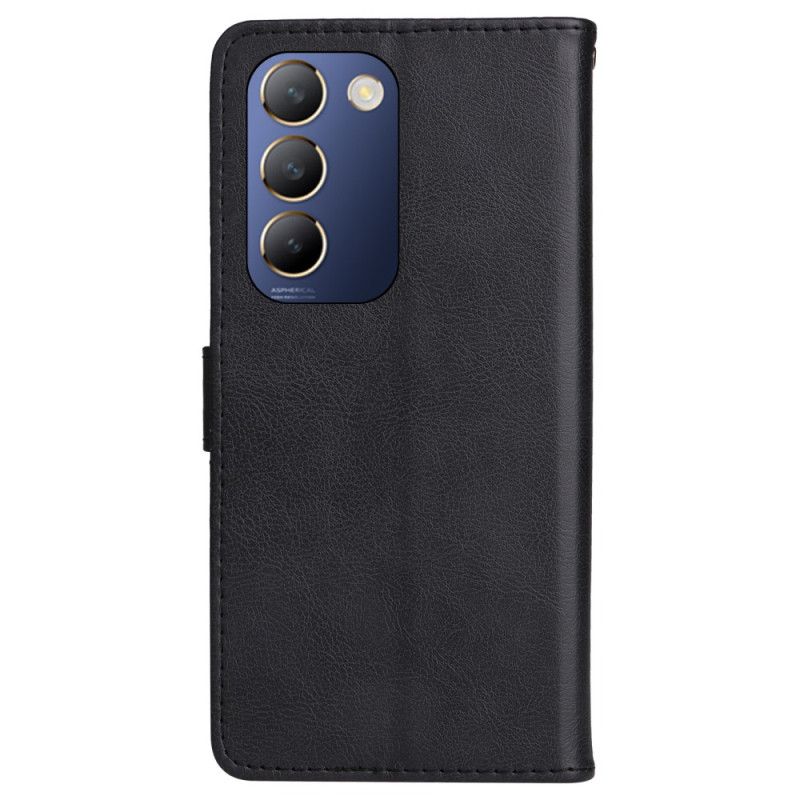 Lederhüllen Vivo V40 Se 5g Handyhülle Schlichtes Kunstleder
