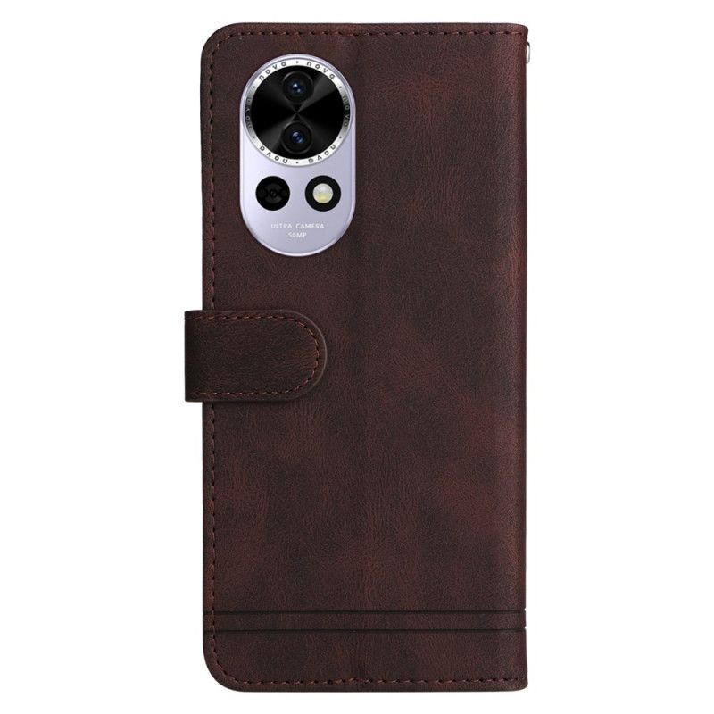 Lederhüllen Huawei Nova 13 Handyhülle Vintage-nieten Und -riemen