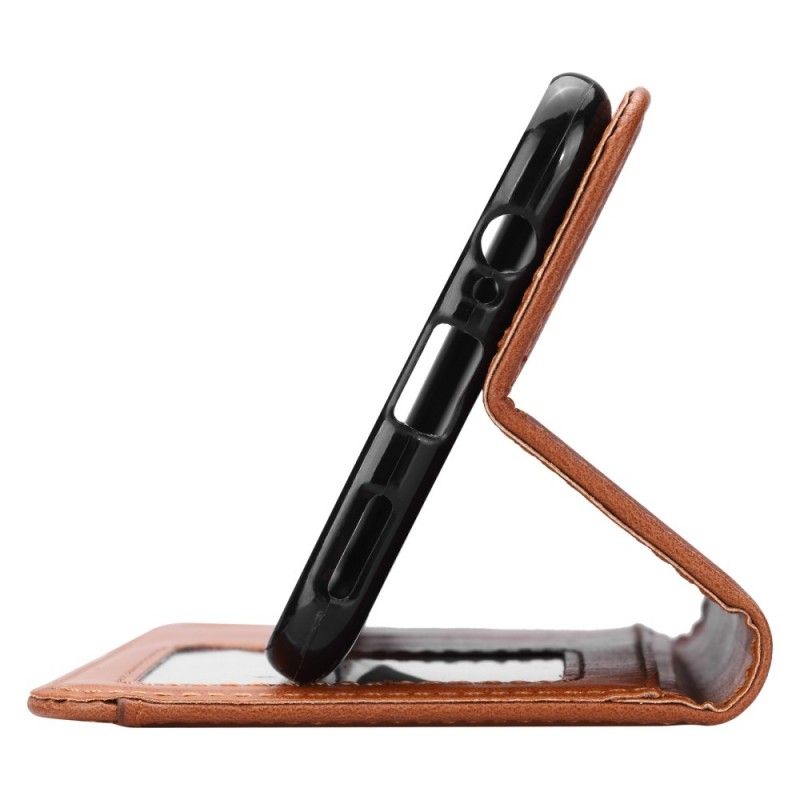 Flip Case OnePlus 6 Schwarz Kartenhalter Aus Kunstleder