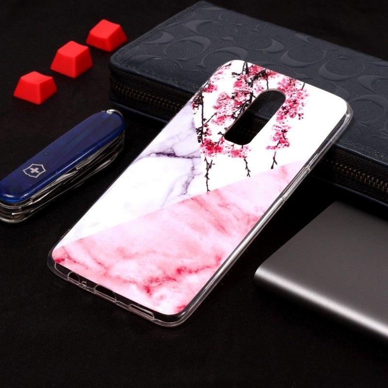 Hülle Für OnePlus 6 Marmorierte Pflaumenblüten