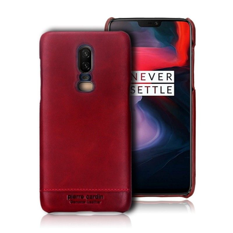 Hülle OnePlus 6 Schwarz Handyhülle Pierre Cardin Leder