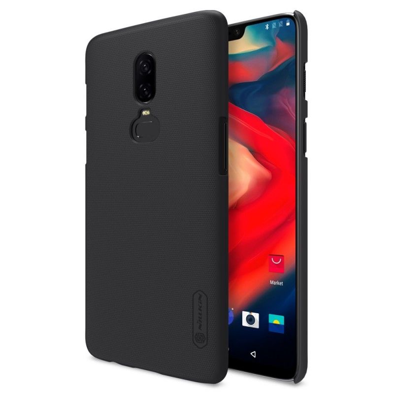 Hülle OnePlus 6 Schwarz Starrer Gefrosteter Nillkin