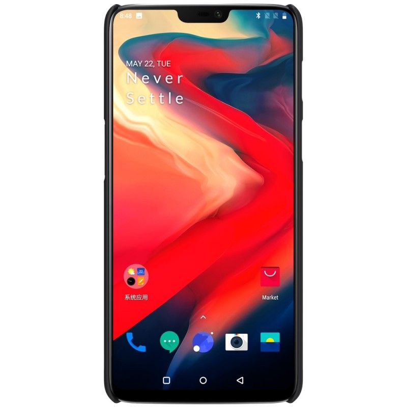 Hülle OnePlus 6 Schwarz Starrer Gefrosteter Nillkin