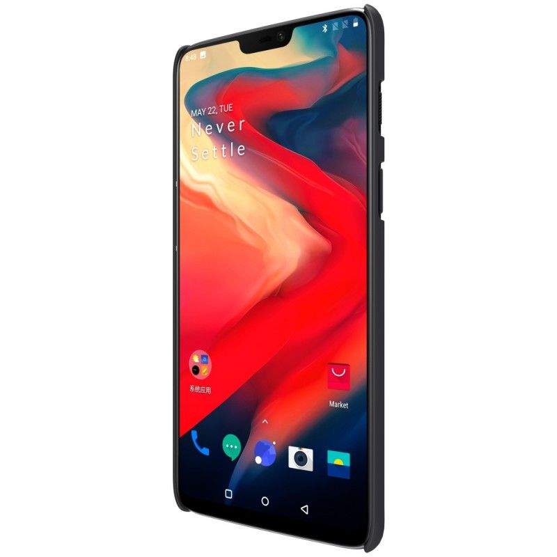 Hülle OnePlus 6 Schwarz Starrer Gefrosteter Nillkin