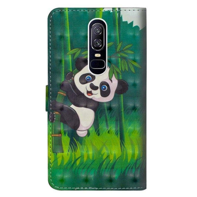 Lederhüllen Für OnePlus 6 Panda Im Dschungel