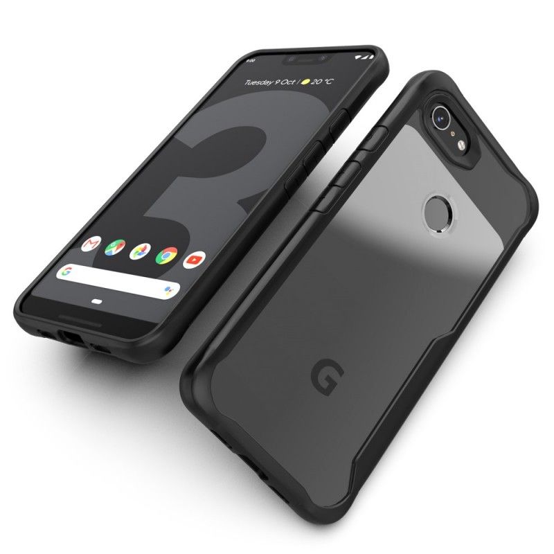 Hülle Google Pixel 3A XL Schwarz Abgeschrägter Kantenhybrid