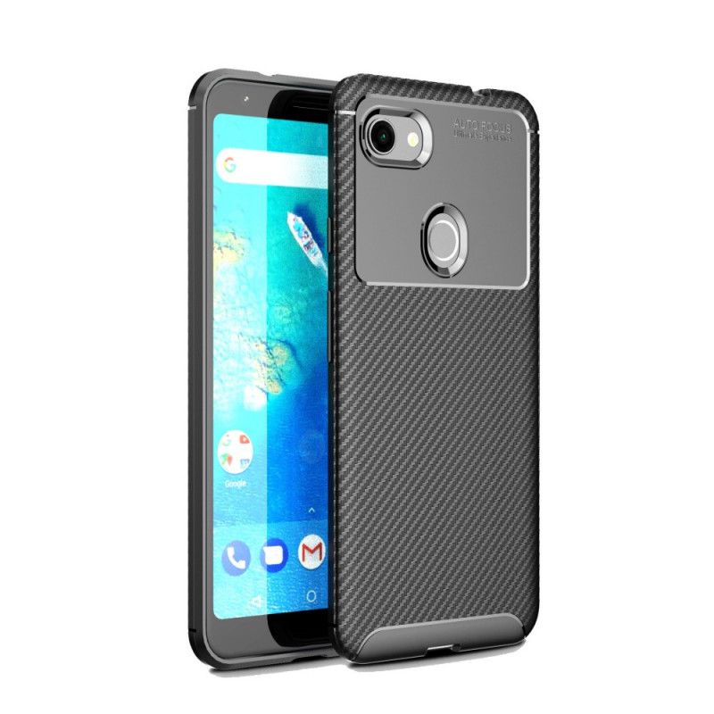 Hülle Google Pixel 3A XL Schwarz Flexible Kohlefasertextur