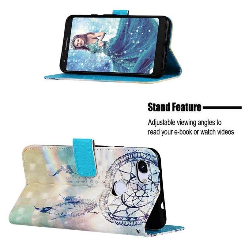 Lederhüllen Google Pixel 3A XL Rot Aquarell-Traumfänger