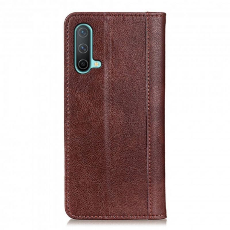 Flip Case Für Oneplus Nord Ce 5g Elegance Spaltleder Litschi