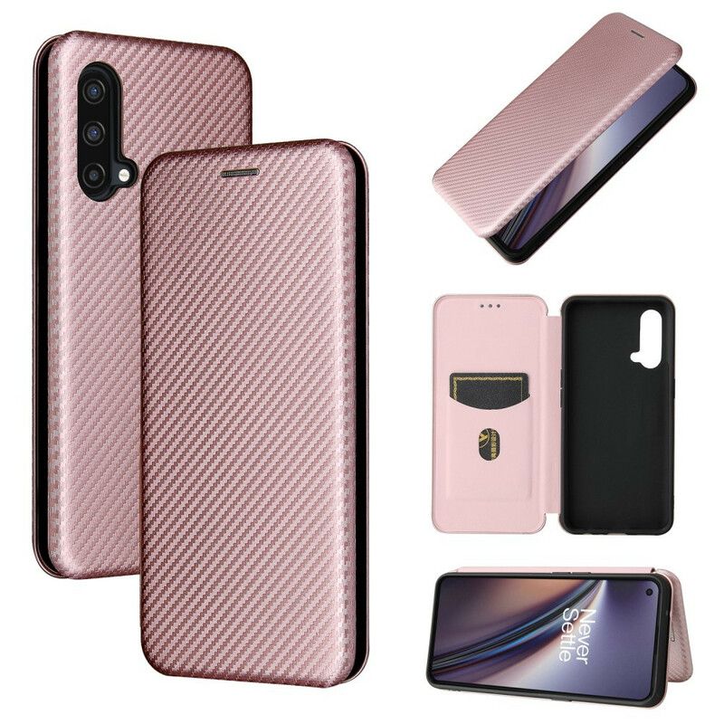Flip Case Oneplus Nord Ce 5g Handyhülle Farbiges Carbon-silikon